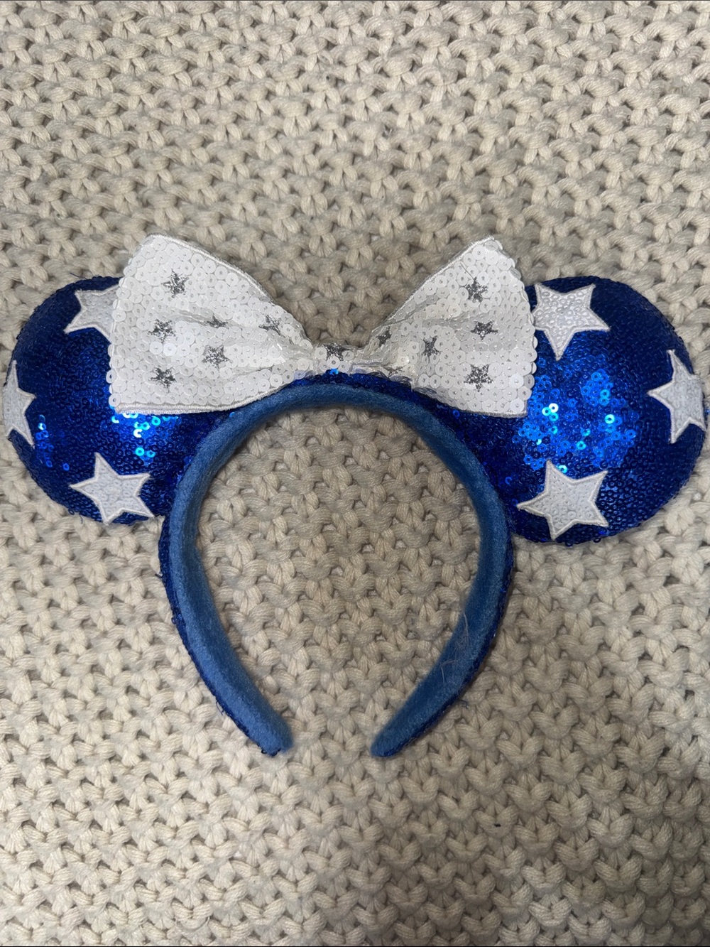 Disney Blue and white star Minnie ears 4th of July